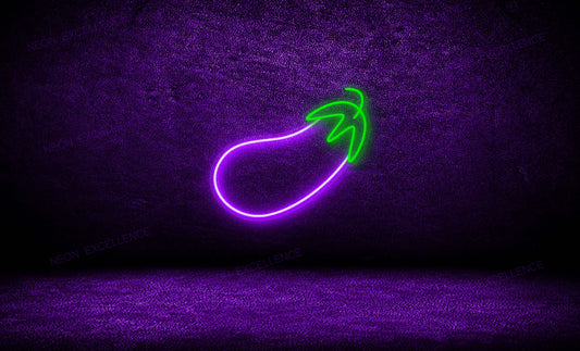 Eggplant Emoji LED Neon Sign
