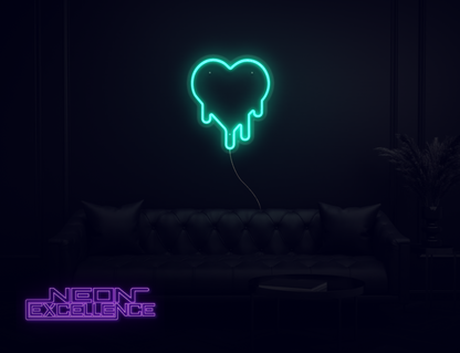 Drippy Heart LED Neon Sign