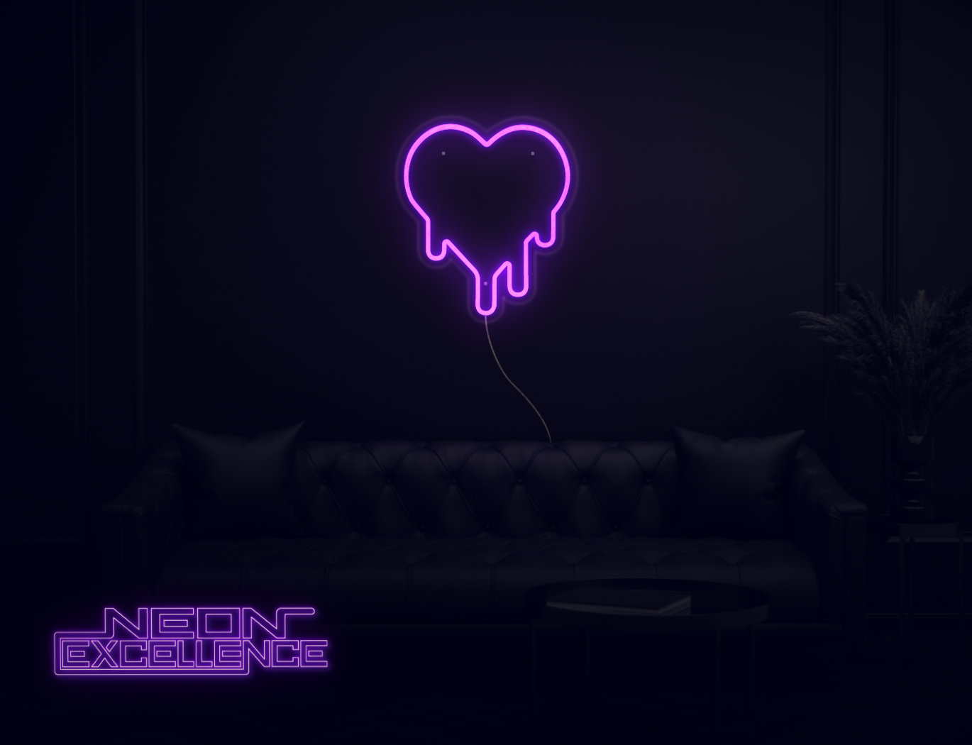 Drippy Heart LED Neon Sign