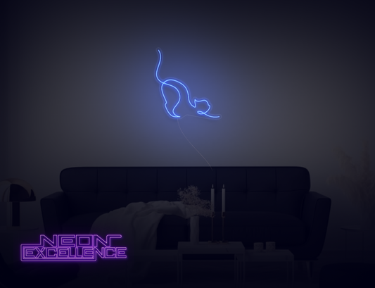 Stretching Cat LED Neon Sign