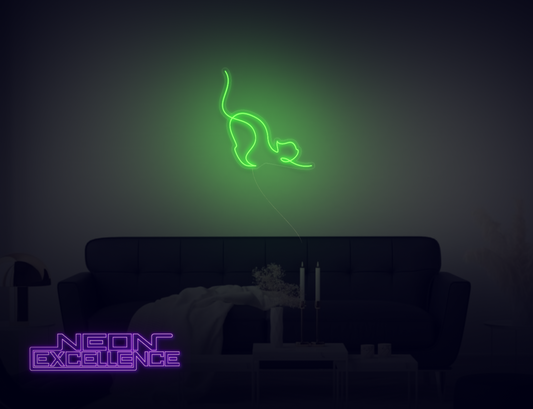 Stretching Cat LED Neon Sign